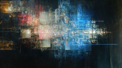 Naklejka premium Abstract digital artwork featuring vibrant colors and geometric shapes.