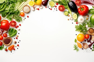 Healthy nutrition food white background ingredient.