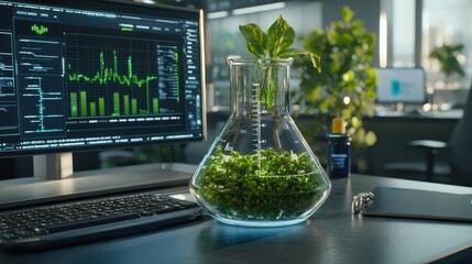 AI system processing vast amounts of chemical data for drug repurposing, futuristic research setting