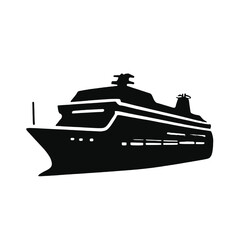 Fototapeta premium A black silhouette of a large cruise ship or passenger liner 
