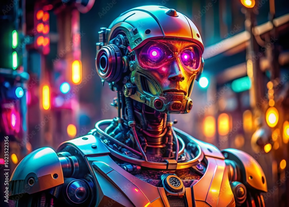 Poster advanced technologic robot in action: futuristic ai automation and innovative robotics transforming 