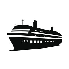 Obraz premium A black silhouette of a large cruise ship or passenger liner 