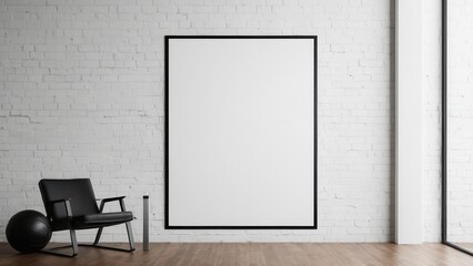 Banner mockup hanging in a gym setting. Ideal for fitness marketing or product promotion. Showcase your fitness logo or message in a realistic gym atmosphere