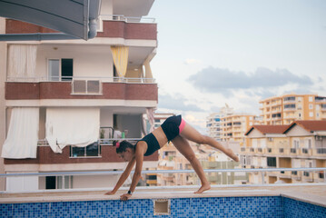 Urban Acrobatics Dive into an exhilarating and thrilling city pool adventure ahead