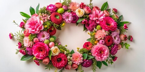 Beautiful Pink Floral Wreath for Home Decor, Weddings, and Special Occasions - Vibrant and Elegant Floral Arrangement