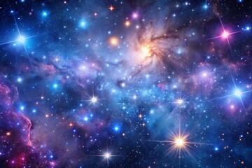 Obraz premium Space, cosmic nebula, colorful galaxy, vibrant stars, 
