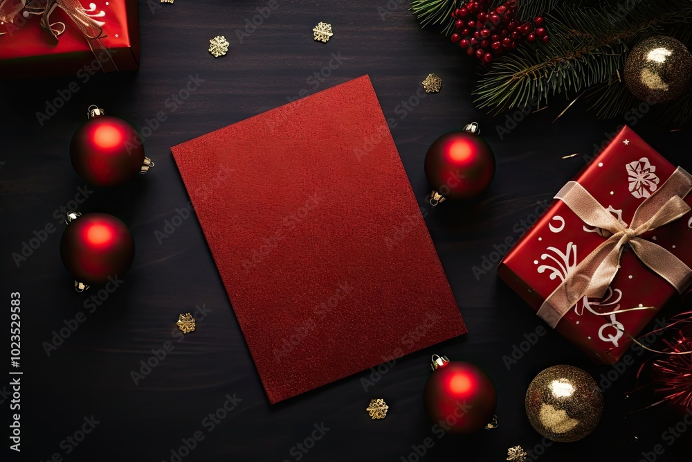 Canvas Prints Christmas card mockup christmas decoration publication.