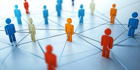 Illustration of interconnected stick figures symbolizing community and relationships.