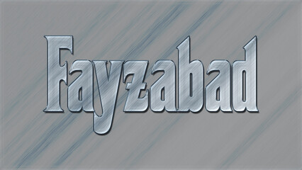 3D Glass effect afghanistan city name design of Fayzabad, glassy background.	