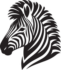 Zebra head silhouette black vector 