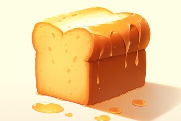 Dripping Honey on a Sliced Loaf of Bread