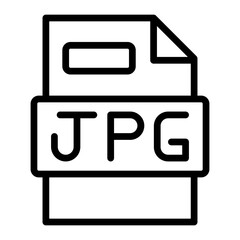 JPG File Format Vector Line Icon Design