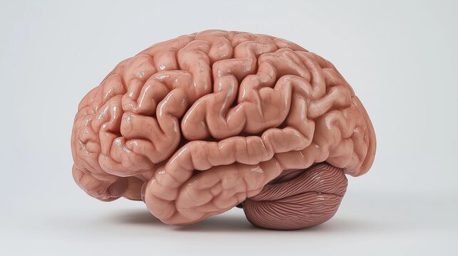 Human brain on a white background. Human brain on a white surface.