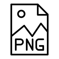 PNG File Format Vector Line Icon Design