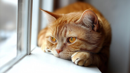 Sad cat inside a house looking out upon the world outside with a desire to play the game of life with free and happy animals