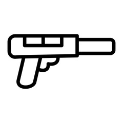 Gun Vector Line Icon Design