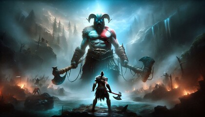 Naklejka premium Controller Chaos Gaming Desktop Wallpaper, Generative Ai