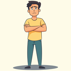 Fototapeta premium A persons character is angry Flat vector illustration