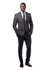 Apparel businessman fullbody African.
