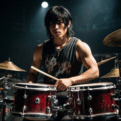 Fototapeta premium person playing drums