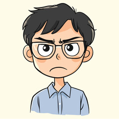 A persons character is angry Flat vector illustration