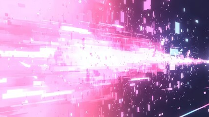 Obraz premium Abstract digital art featuring vibrant pink and purple streaks, suggesting motion and energy.