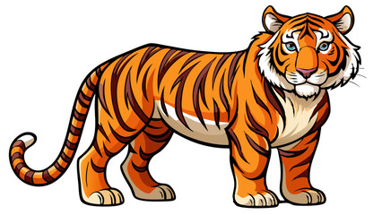 Obraz premium Bengal tiger illustration - vector illustration tiger, Bengal Tiger vector art isolated on white