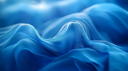 Obraz premium Abstract Blue 3D Wavy Fabric Background