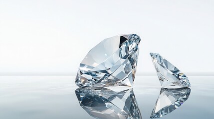 Sparkling Diamonds on Reflective Surface