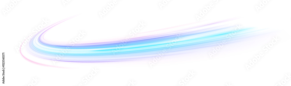 Poster Blue stripes in the form of drill, turns and swirl. Undulate wave swirl swoosh, dynamic twisted lines. 