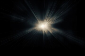 Sunlight flare effect, black background,
