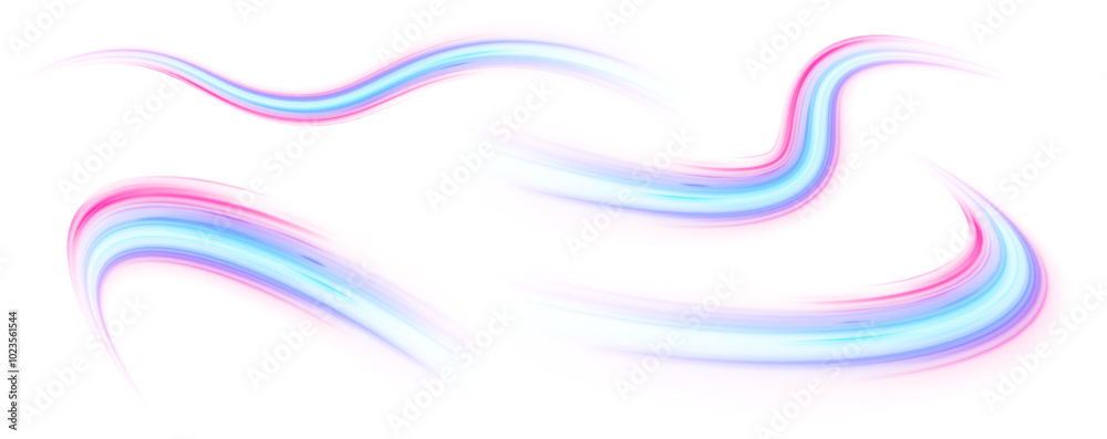 Poster abstract background in blue and purple neon glow colors. vector png blue glowing lines air flow effe