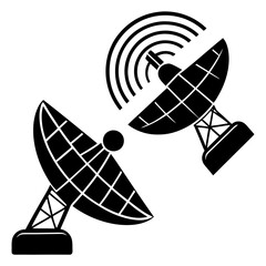 A satellite transponders silhouette vector,icon illustration on white background.
