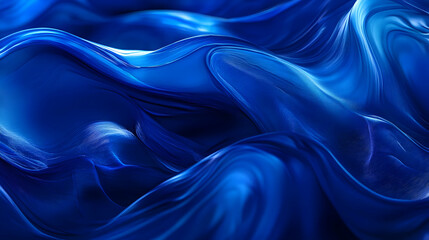 Obraz premium Abstract Blue Wavy 3D Background