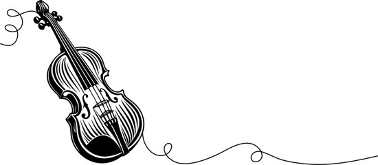 lineart violin vector illustration © LetsGoVector