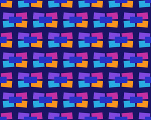 Seamless pattern with abstract shapes on dark blue background. Vector illustration for fabric textile, wallpaper design.