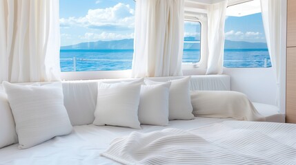 Cozy Yacht Cabin Seating Area