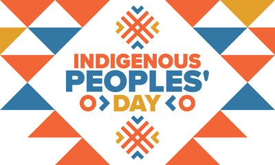 Fototapeta premium Indigenous Peoples' Day. Native American Day. American Indian culture. Heritage Month. Celebrate annual in United States. Tradition pattern. Poster, card, banner and background. Vector illustration
