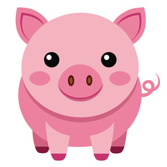 pink pig vector art