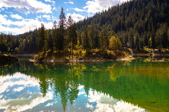 caumasee lake in switzerland