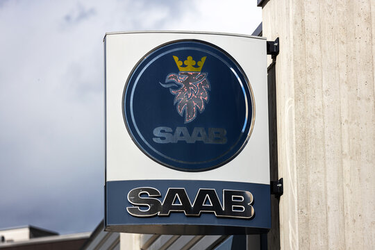 chur, graubuenden, switzerland - 27 09 2024: a car sign of saab cars