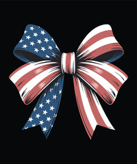 American flag Bow shirt design.