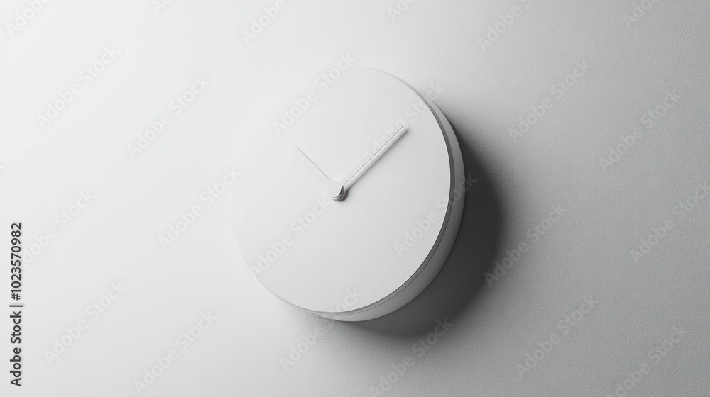 Poster Simple White Wall Clock with Minimalist Design