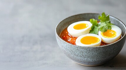Delicious Egg Curry with Scotch Egg and Creative Fried Egg Garnish - A Flavorful Shakshuka Experience on a Plate
