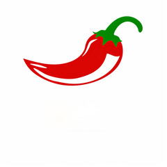 hot red pepper on a white background 