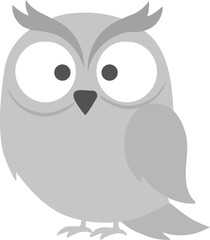 A Beautiful Baby Gray Owl Illustration Design