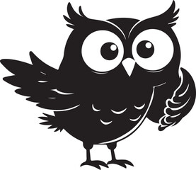 Elegant Silhouette A Simplistic  Owl Vectors in white background
