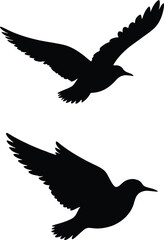 Flying Bird’s Silhouettes for Creative Design Illustration