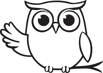 Owl Silhouette outline Vector Design Illustration
