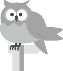 The Wise Owl Silhouette Design in Gray